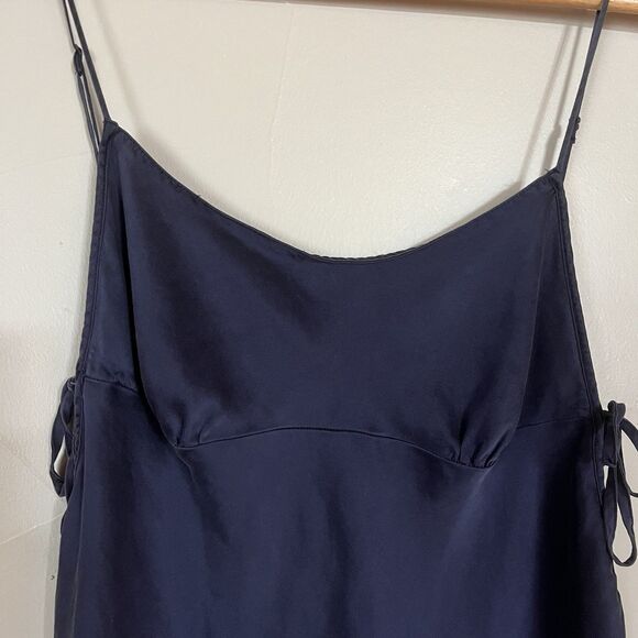 Victoria's Secret 100% SILK Classic Baby Doll Lingerie Chemise, Navy Blue Sz M - Picture 2 of 10
